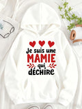 Women's Hoodie heart， French phrase