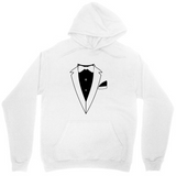Men's Hoodie Minimalist Monochrome Tuxedo Illustration With Pocket Square Garment