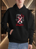 Men's Hoodie I Wear Pink Ribbon Surrounded By Hearts For My Daughter