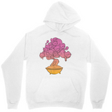 Men's Hoodie Playful Pink Blossoms With Flowing Branches In Wooden Pot Tree