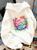 Women's Hoodie Colorful Splash Art With Rainbow Bubbles And Bright Year Theme 2026