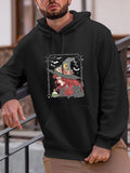 Men's Hoodie Mysterious Night With Black Bats Full Moon And Enchanted Witch
