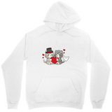 Men's Hoodie Romantic Cats With Bow Ties Holding A Red Heart Surrounded By Falling Petals Cat