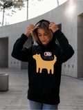 Women's Hoodie Best Friend Cute Light Brown Cartoon Dog Illustration Hoodie