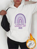 Women's Hoodie International Womens Day 2025 Pastel Rainbow With Heart Motif And Abstract Elements Hoodie