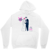 Men's Hoodie Wedding Couple With Pink Heart And Three Tier Cake Bridegroom