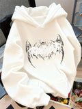 Women's Hoodie Abstract Wings With Ink Splashes In Modern Artistic Bat