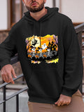 Men's Hoodie Halloween Night With Dancing Skeletons Under Full Moon Haunted House