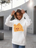 Women's Hoodie Peaceful Evening Yellow Cheese Slice With Cartoon Mouse Artwork