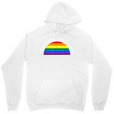Men's Hoodie Radiant Stripes Forming A Colorful Rainbow Arc Design Rainbow