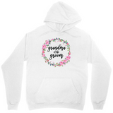 Men's Hoodie Grandma To Groom Surrounded By Pink Blossoms And Green Leaves Flowers