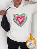 Women's Hoodie Vibrant Colorful Swirling Brush Strokes On White Heart