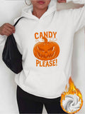 Women's Hoodie Candy Please Grinning Pumpkin Surrounded By Swirling Autumn Leaves Pumpkin