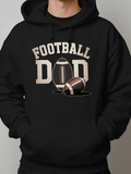 Men's Hoodie Football Dad With Two Graphic Brown Football Balls