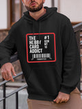 Men's Hoodie The Hobby Card Addict Printed Barcode Design With Bold Graphic Hoodie
