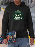 Men's Hoodie Camp Squad Counselor Green Forest Scenery With Pine Trees And Yellow Stars Hoodie