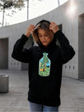 Women's Hoodie Enchanted Forest With Sunlight Radiating Inside Glass Bottle