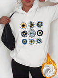 Women's Hoodie Abstract Hypnotic Swirls With Concentric Circles Radiating From Center