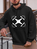 Men's Hoodie Modern Minimalist Style With Hovering Propellers Flying Drone