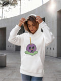 Women's Hoodie Playful Purple Candy Apple Dripping With Green Melted Sugar Base
