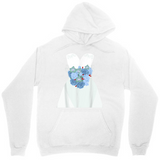 Men's Hoodie Blue Flowers With Green Leaves Blooming Dress