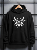 Men's Hoodie Abstract Spiky Pattern With Bold Symmetrical Tribal Ornament