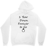 Men's Hoodie One Year Down Forever To Go Minimalist Ring Design Hoodie