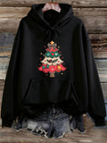 Women's Hoodie Colorful Festive Lights And Ornaments Shining On Christmas Tree
