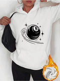 Women's Hoodie Swirling Cosmic Orbit With Shining Stars Surrounding Magic Eight Ball
