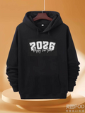 Men's Hoodie Happy New Year With Painted Numbers Celebrating Festive Winter Season Hoodie