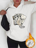 Women's Hoodie How Lucky Are We Four Playing Card Set Design Featuring Hooded Sweatshirt