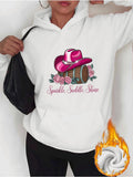 Women's Hoodie Sparkle Saddle Shine Pink Cowboy Hat With Roses And Western Barrel