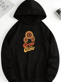 Men's Hoodie Grow And Glow Warm Sunflowers With Vibrant Retro Style Centered Hoodie