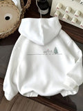 Women's Hoodie Minimalist Mountain Skyline With A Lone Tree Graphic Hoodie