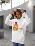 Women's Hoodie Sweet Cherry Dessert With Colorful Creamy Topping Cupcake
