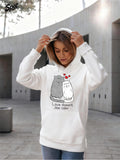 Women's Hoodie Love Doesnt See Color Cartoon Cats With Playful Red Hearts And Whiskers