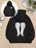 Women's Hoodie Feathered White Wings Under Midnight Sky On Hoodie