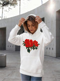 Women's Hoodie Radiant Blossoms In Lush Green Leaves Morning Sun Rose