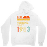 Men's Hoodie Best Husband Since 1983 Sunset Retro Striped Print Hoodie