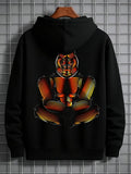 Men's Hoodie Radiant Glowing Gradient Light Patterns Forming Fierce Seated Tiger