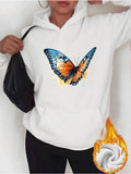 Women's Hoodie Vivid Blue Orange Wings In Gentle Air Butterfly