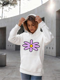 Women's Hoodie Sunny Day With Whimsical Petals And Soft Purple Flower