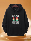 Men's Hoodie Real Men Always Play With Their Cats Under Vintage Sunset With Cat