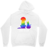 Men's Hoodie Colorful Rainbow Gradient Sitting Dog And Cat Silhouettes Hoodie