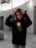 Women's Hoodie Minimalist Abstract Blossom Under Daylight Single Flower