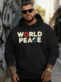 Men's Hoodie World Peace Bold Colorful Letters With Minimalist Graphic Hoodie
