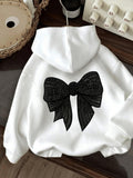 Men's Hoodie Sparkling Black Glitter Ribbon Bow Under Soft Lighting Hoodie