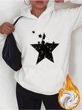 Women's Hoodie Shimmering Space With Scattered Small Stars Surrounding One Large Star