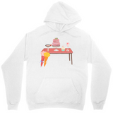 Men's Hoodie Festive Table With Colorful Cake Slices Drinks And Party Desserts Table