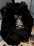 Women's Hoodie May Your Days Be Merry And Bright With Stars Around Christmas Tree